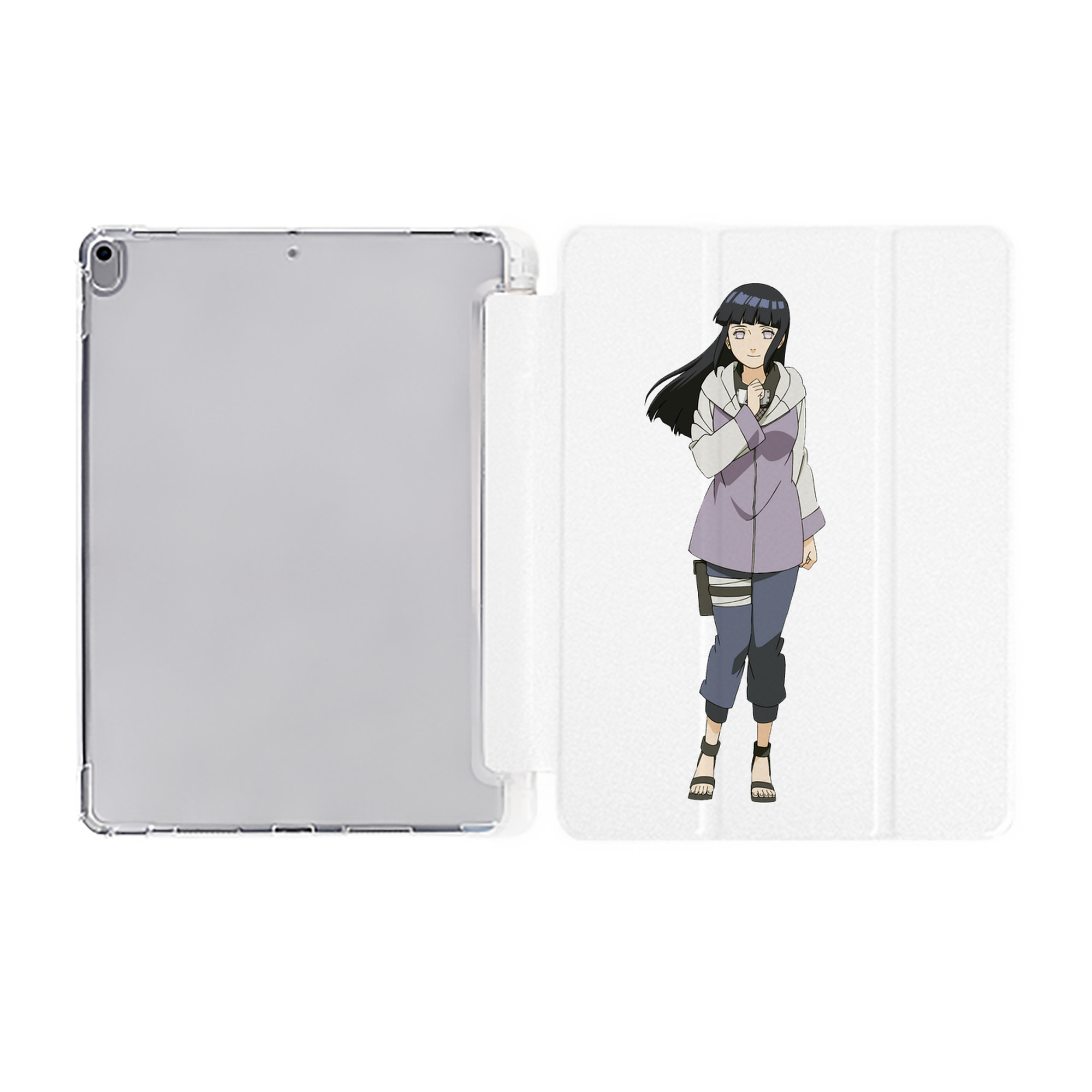 （画像用） NARUTO -ナルト- 日向ヒナタ Hyūga Hinata IPad ケース ペン収納付き 三つ折りスタンド PUレザー×シリコン 対応機種9.5/10.5/10.9インチ